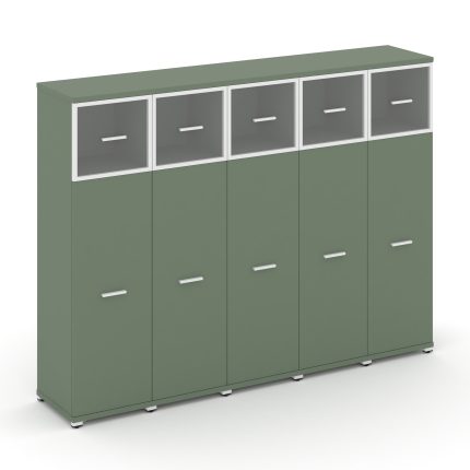 Concept Шкаф 5 узких секций, 4 ниши CN.STU-454 RPW W Кобо/Металл Белый/Прозрачный 2084*420*1554