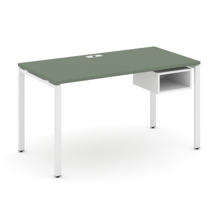 Concept Стол рабочий с подвесной тумбой с 1 открытой нишей CN.SP-104 Кобо/Белый Бриллиант/Металл Бел