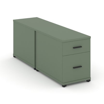 Concept Тумба двухсторонняя опорная/приставная 1 ящ.+1 распаш. фасад CN.DTGO-004 B Кобо/Металл Черны