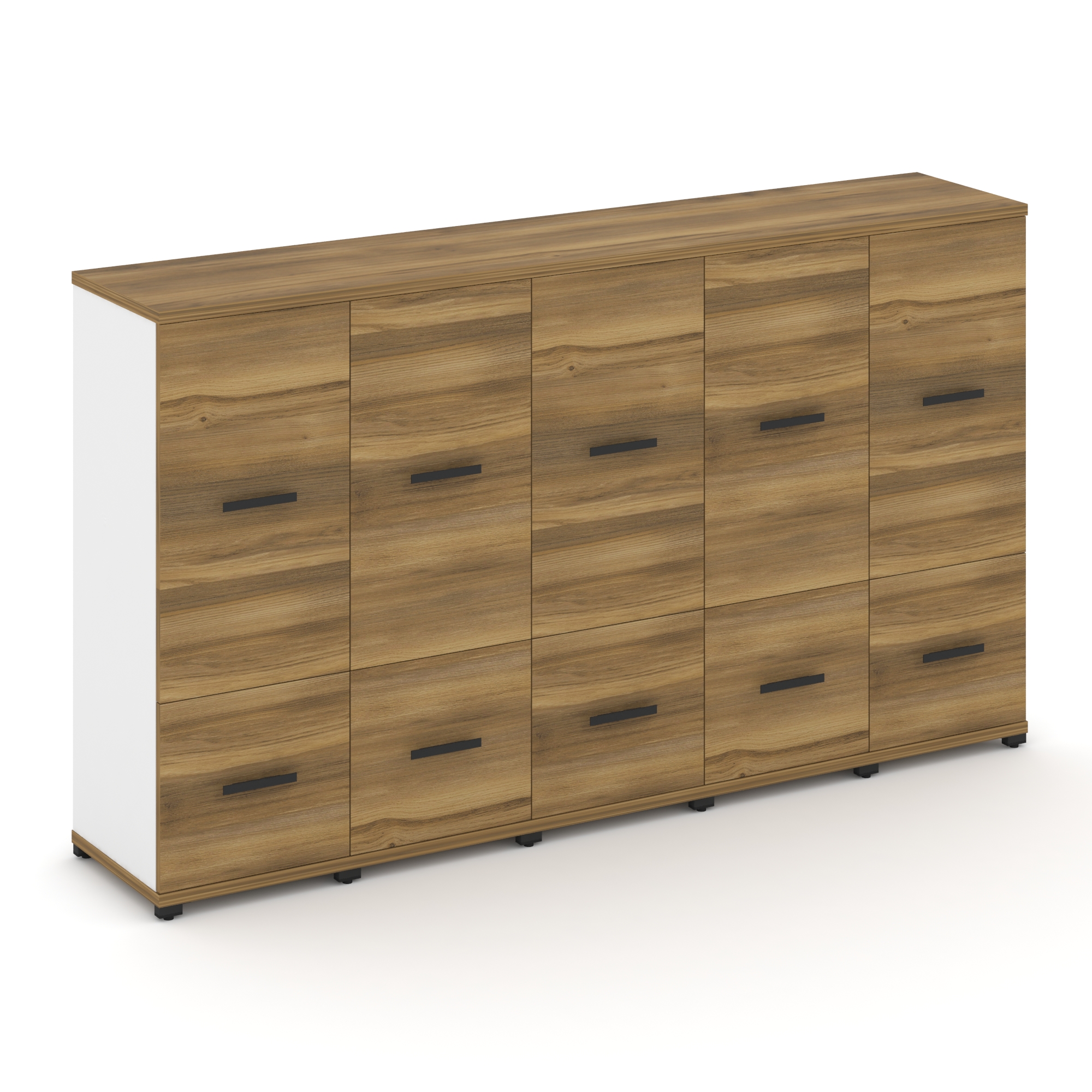 Concept Шкаф 5 узких секций, 3 ниши CN.STU-352 B Сандал Янтарный/Белый Бриллиант/Металл Черный 2084*