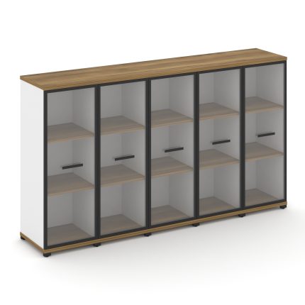 Concept Шкаф 5 узких секций, 3 ниши CN.STU-356 RPB B Сандал Янтарный/Белый Бриллиант/Металл Черный/П