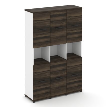 Concept Шкаф 3 узкие секции, 5 ниш CN.STU-533 B Дуб Мали/Белый Бриллиант/Металл Черный 1252*420*1922