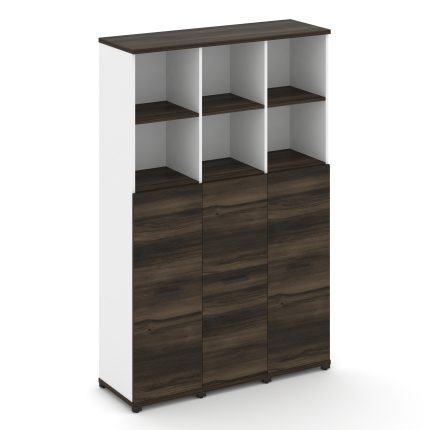 Concept Шкаф 3 узкие секции, 5 ниш CN.STU-534 B Дуб Мали/Белый Бриллиант/Металл Черный 1252*420*1922