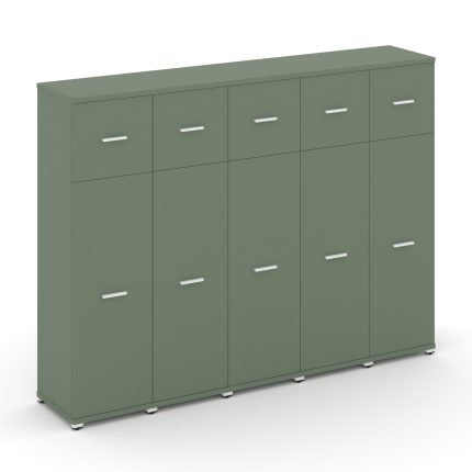 Concept Шкаф 5 узких секций, 4 ниши CN.STU-454 W Кобо/Металл Белый 2084*420*1554