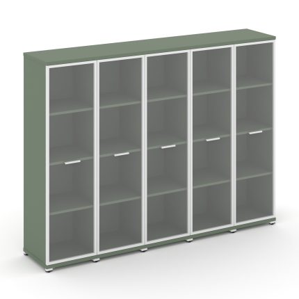 Concept Шкаф 5 узких секций, 4 ниши CN.STU-456 RPW W Кобо/Металл Белый/Прозрачный 2084*420*1554