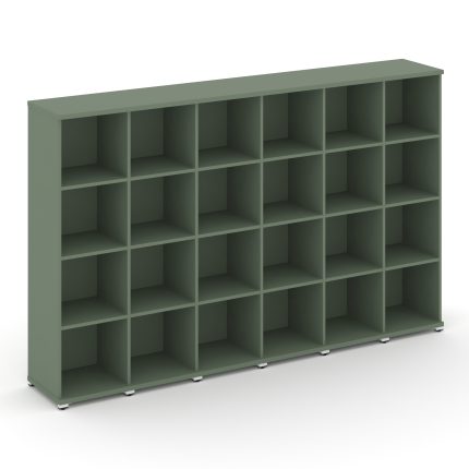 Concept Стеллаж 6 узких секций, 4 ниши CN.STU-460 Кобо/Металл Белый 2500*420*1554