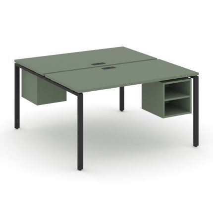 Concept Рабочая станция 2 сторонняя с подвесными тумбами на 2 места CN.DRS-106 Кобо/Металл Черный 11