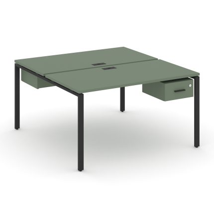 Concept Рабочая станция 2 сторонняя с подвесными тумбами на 2 места CN.DRS-109 B Кобо/Металл Черный