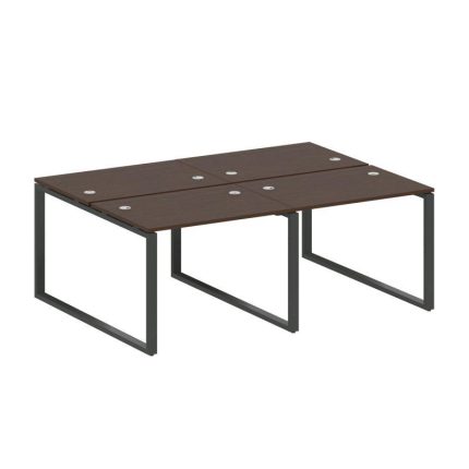 Metal System Рабочая станция на 4 места на О-образном м/к БО.СМ-4.1 Венге Цаво/Металл Антрацит 2000*