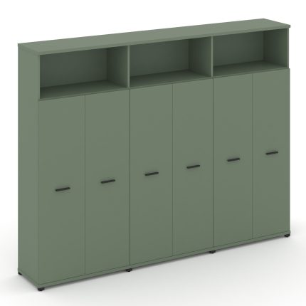 Concept Шкаф 3 широкие секции, 5 ниш CN.STS-536 B Кобо/Металл Черный 2500*420*1922