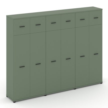 Concept Шкаф 3 широкие секции, 5 ниш CN.STS-537 B Кобо/Металл Черный 2500*420*1922