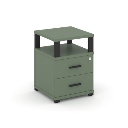 Concept Тумба приставная 2 ящ. с надставкой CN.TUP-002 B Кобо/Металл Черный 420*420*583