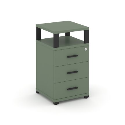 Concept Тумба приставная 3 ящ. с надставкой CN.TUP-003 B Кобо/Металл Черный 420*420*750