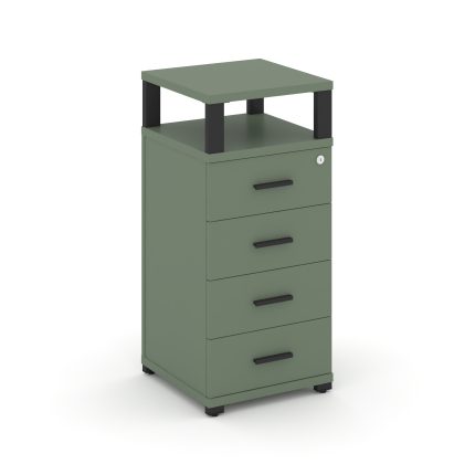 Concept Тумба опорная/приставная 4 ящ. с надставкой CN.TUO-003 B Кобо/Металл Черный 420*420*917