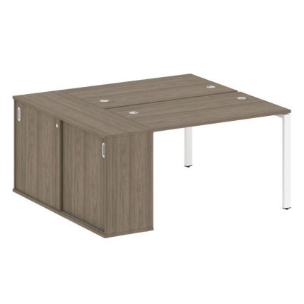 Metal System Рабочая станция с шкафом-купе на П-образном м/к БП.РС-СШК-1.2 Т Вяз Благородный/Металл