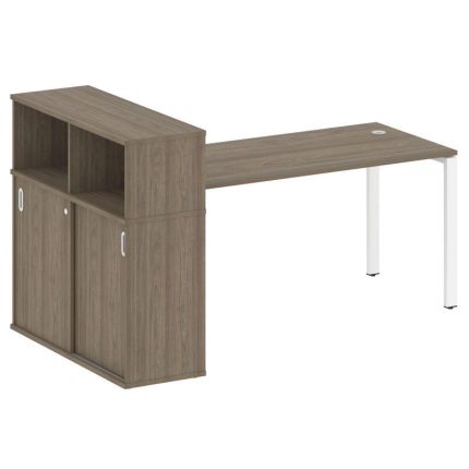 Metal System Стол письменный с шкафом-купе на П-образном м/к БП.РС-СШК-3.4 Т Вяз Благородный/Металл