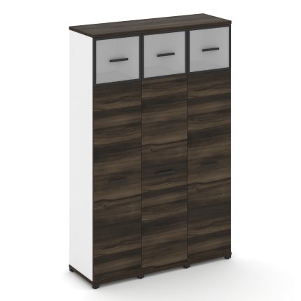 Concept Шкаф 3 узкие секции, 5 ниш CN.STU-537 RMB B Дуб Мали/Белый Бриллиант/Металл Черный/Сатин 125