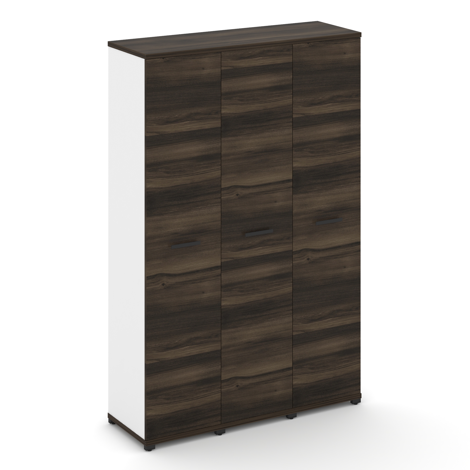 Concept Шкаф 3 узкие секции, 5 ниш CN.STU-538 B Дуб Мали/Белый Бриллиант/Металл Черный 1252*420*1922