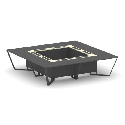 Steel Meet Стол переговорный квадратный KM-PR.B.SP-16K Антрацит/Ваниль Глянец/Металл Антрацит 3200*3