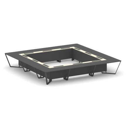 Steel Meet Стол переговорный квадратный KM-PR.B.SP-24K Антрацит/Ваниль Глянец/Металл Антрацит 4800*4