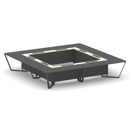 Steel Meet Стол переговорный квадратный KM-PR.B.SP-20K2 Антрацит/Ваниль Глянец/Металл Антрацит 4000*