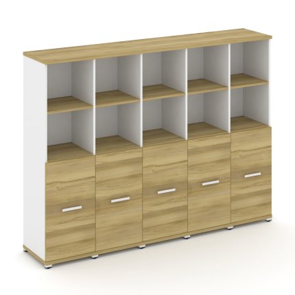 Concept Шкаф 5 узких секций, 4 ниши CN.STU-451 W Дуб Винченцо/Белый Бриллиант/Металл Белый 2084*420*