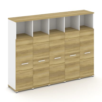 Concept Шкаф 5 узких секций, 4 ниши CN.STU-453 W Дуб Винченцо/Белый Бриллиант/Металл Белый 2084*420*