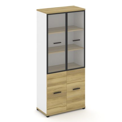 Concept Шкаф 1 широкая секция, 5 ниш CN.STS-512 RPB B Дуб Винченцо/Белый Бриллиант/Металл Черный/Про