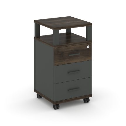 Concept Тумба мобильная 3 ящ. с надставкой CN.TUM-004 A Дуб Мали/Антрацит/Металл Антрацит 420*420*78