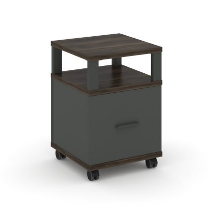 Concept Тумба мобильная 1 распаш. фасад с надставкой CN.TUM-008 A Дуб Мали/Антрацит/Металл Антрацит