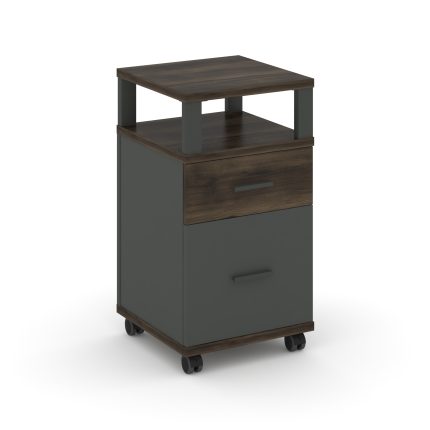 Concept Тумба мобильная 1 ящ.+1 распаш. фасад с надставкой CN.TUM-010 A Дуб Мали/Антрацит/Металл Ант