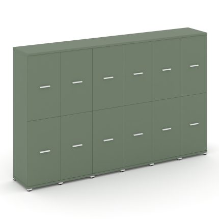 Concept Шкаф 6 узких секций, 4 ниши CN.STU-462 W Кобо/Металл Белый 2500*420*1554