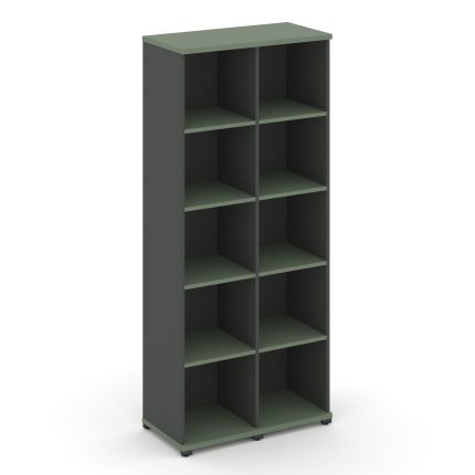 Concept Стеллаж 2 узкие секции, 5 ниш CN.STU-520 Кобо/Антрацит/Металл Антрацит 836*420*1922