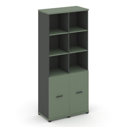 Concept Шкаф 2 узкие секции, 5 ниш CN.STU-521 A Кобо/Антрацит/Металл Антрацит 836*420*1922