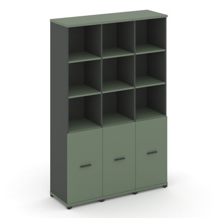 Concept Шкаф 3 узкие секции, 5 ниш CN.STU-531 A Кобо/Антрацит/Металл Антрацит 1252*420*1922