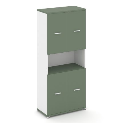 Concept Шкаф 1 широкая секция, 5 ниш CN.STS-513 W Кобо/Белый Бриллиант/Металл Белый 836*420*1922