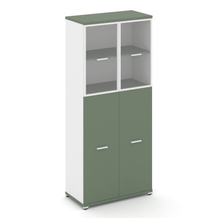 Concept Шкаф 1 широкая секция, 5 ниш CN.STS-515 RPW W Кобо/Белый Бриллиант/Металл Белый/Прозрачный 8