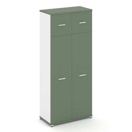 Concept Шкаф 1 широкая секция, 5 ниш CN.STS-517 W Кобо/Белый Бриллиант/Металл Белый 836*420*1922