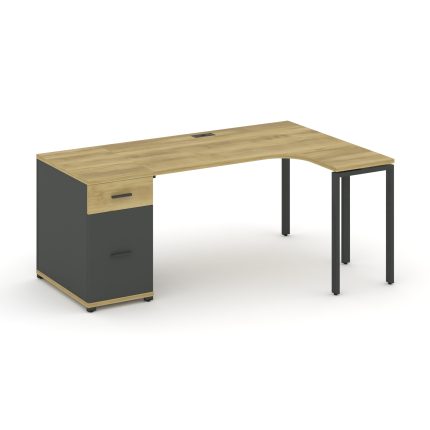 Concept Стол эргономичный CN.SA-403(R) A Дуб Винченцо/Антрацит/Металл Антрацит 1800*1180*750
