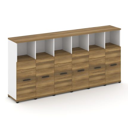 Concept Шкаф 6 узких секций, 3 ниши CN.STU-363 B Сандал Янтарный/Белый Бриллиант/Металл Черный 2500*