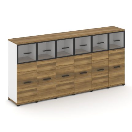 Concept Шкаф 6 узких секций, 3 ниши CN.STU-364 RPB B Сандал Янтарный/Белый Бриллиант/Металл Черный/П