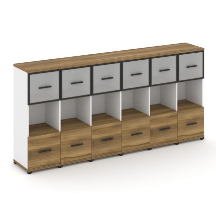 Concept Шкаф 6 узких секций, 3 ниши CN.STU-365 RMB B Сандал Янтарный/Белый Бриллиант/Металл Черный/С