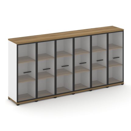 Concept Шкаф 6 узких секций, 3 ниши CN.STU-366 RPB B Сандал Янтарный/Белый Бриллиант/Металл Черный/П