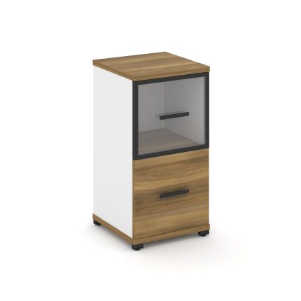 Concept Шкаф 1 узкая секция, 2 ниши CN.STU-212 RPB B Сандал Янтарный/Белый Бриллиант/Металл Черный/П