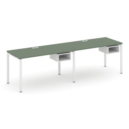 Concept Рабочая станция односторонняя с подвес. тумбами 2 места CN.ORS-101 Кобо/Белый Бриллиант/Мета