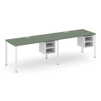 Concept Рабочая станция односторонняя с подвес. тумбами 2 места CN.ORS-106 Кобо/Белый Бриллиант/Мета