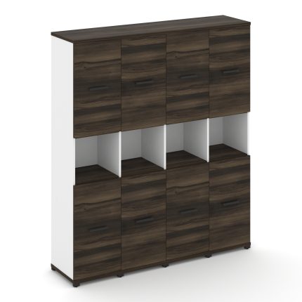 Concept Шкаф 4 узкие секции, 5 ниш CN.STU-543 B Дуб Мали/Белый Бриллиант/Металл Черный 1668*420*1922