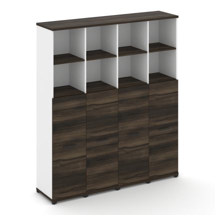 Concept Шкаф 4 узкие секции, 5 ниш CN.STU-544 B Дуб Мали/Белый Бриллиант/Металл Черный 1668*420*1922