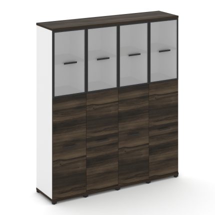 Concept Шкаф 4 узкие секции, 5 ниш CN.STU-545 RMB B Дуб Мали/Белый Бриллиант/Металл Черный/Сатин 166