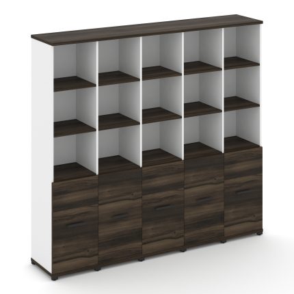 Concept Шкаф 5 узких секций, 5 ниш CN.STU-551 B Дуб Мали/Белый Бриллиант/Металл Черный 2084*420*1922